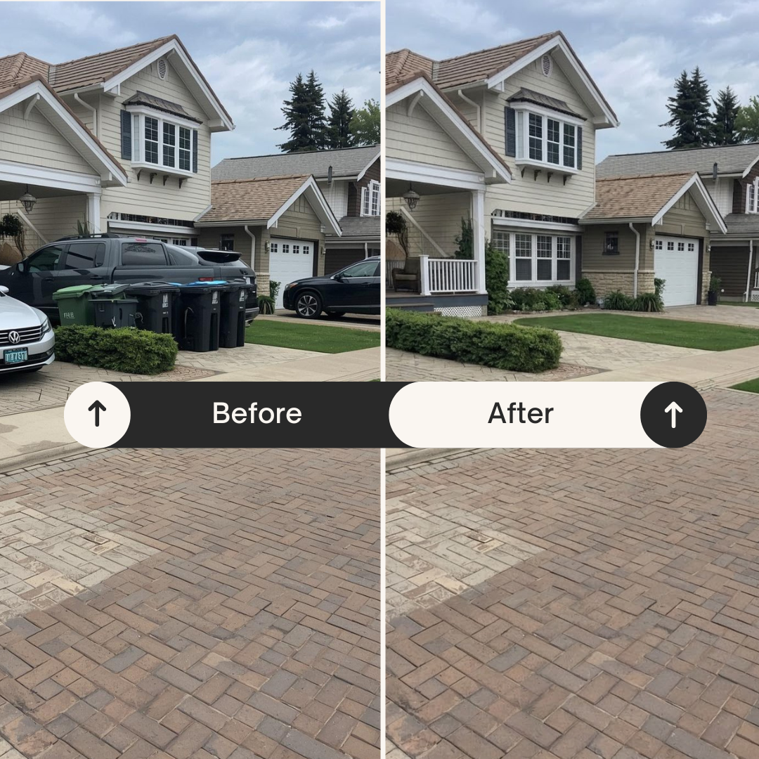 Before and after example of AI brightening a dark living room real estate photo Before and after example of AI brightening a dark living room real estate photo