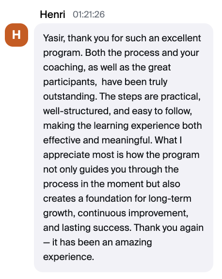 Member testimonial