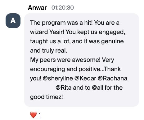 Member testimonial