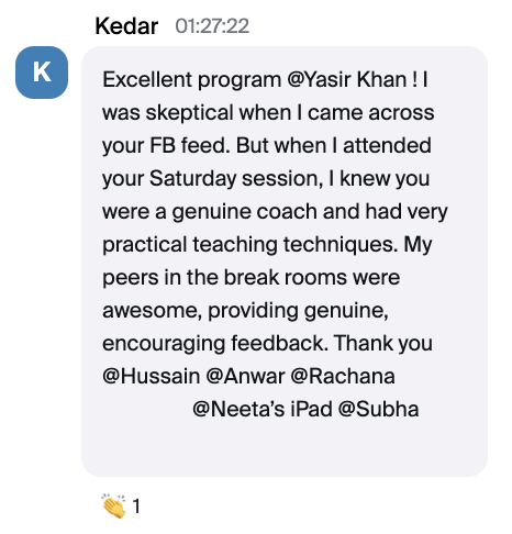 Member testimonial