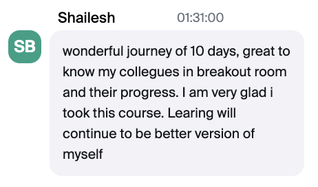 Member testimonial