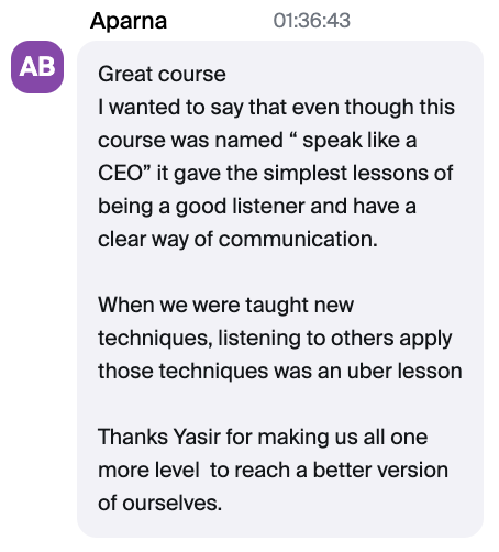 Member testimonial