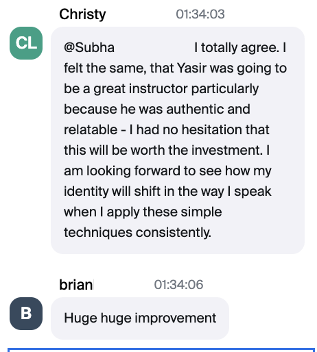 Member testimonial