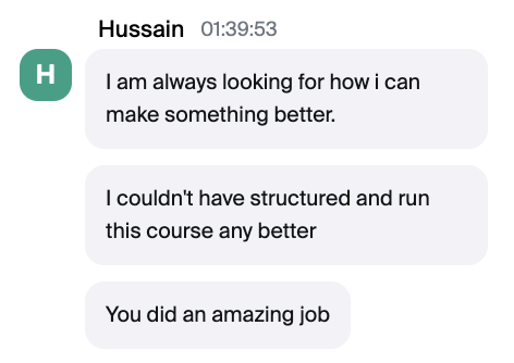 Member testimonial
