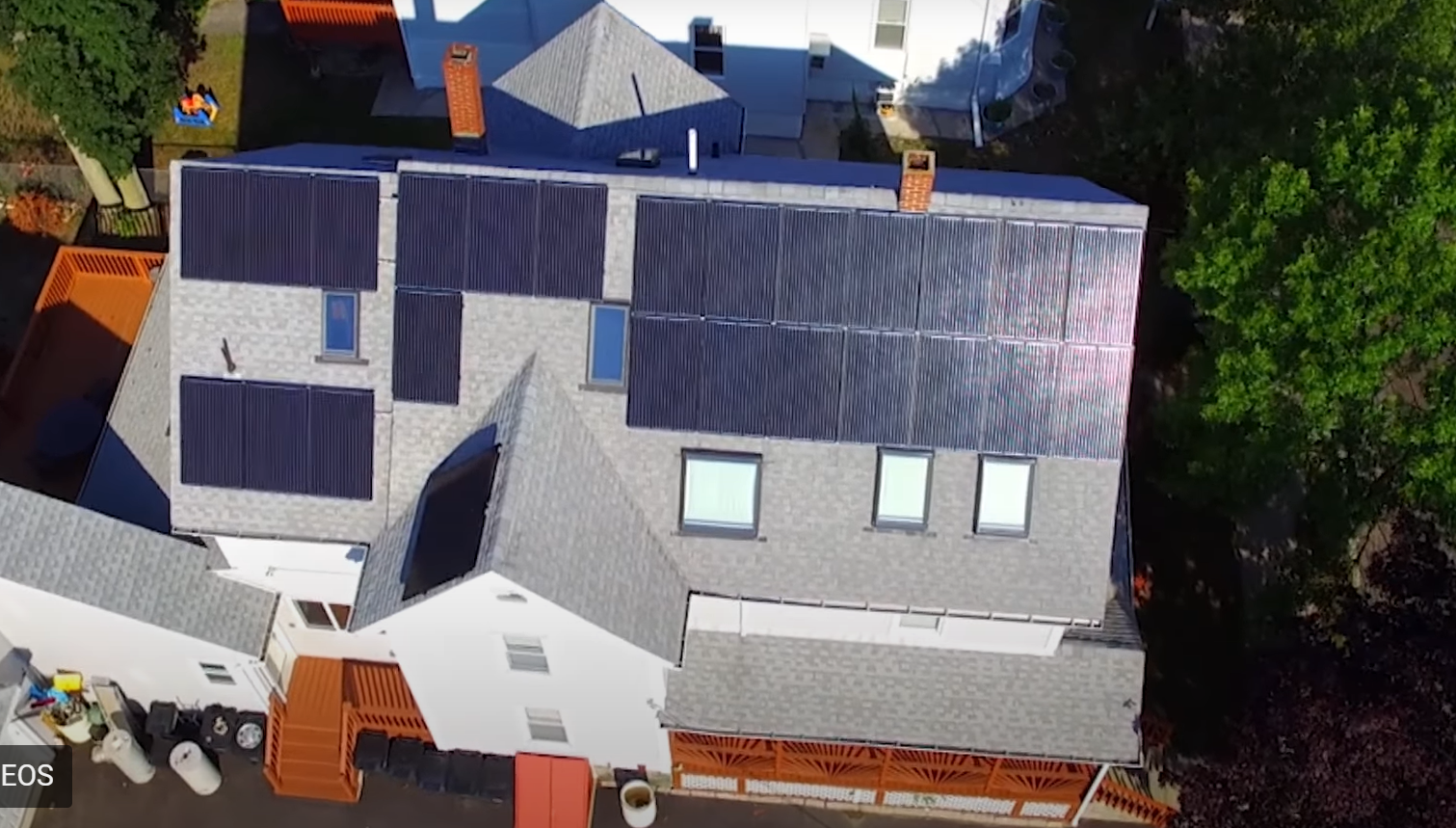Solar panels on roof