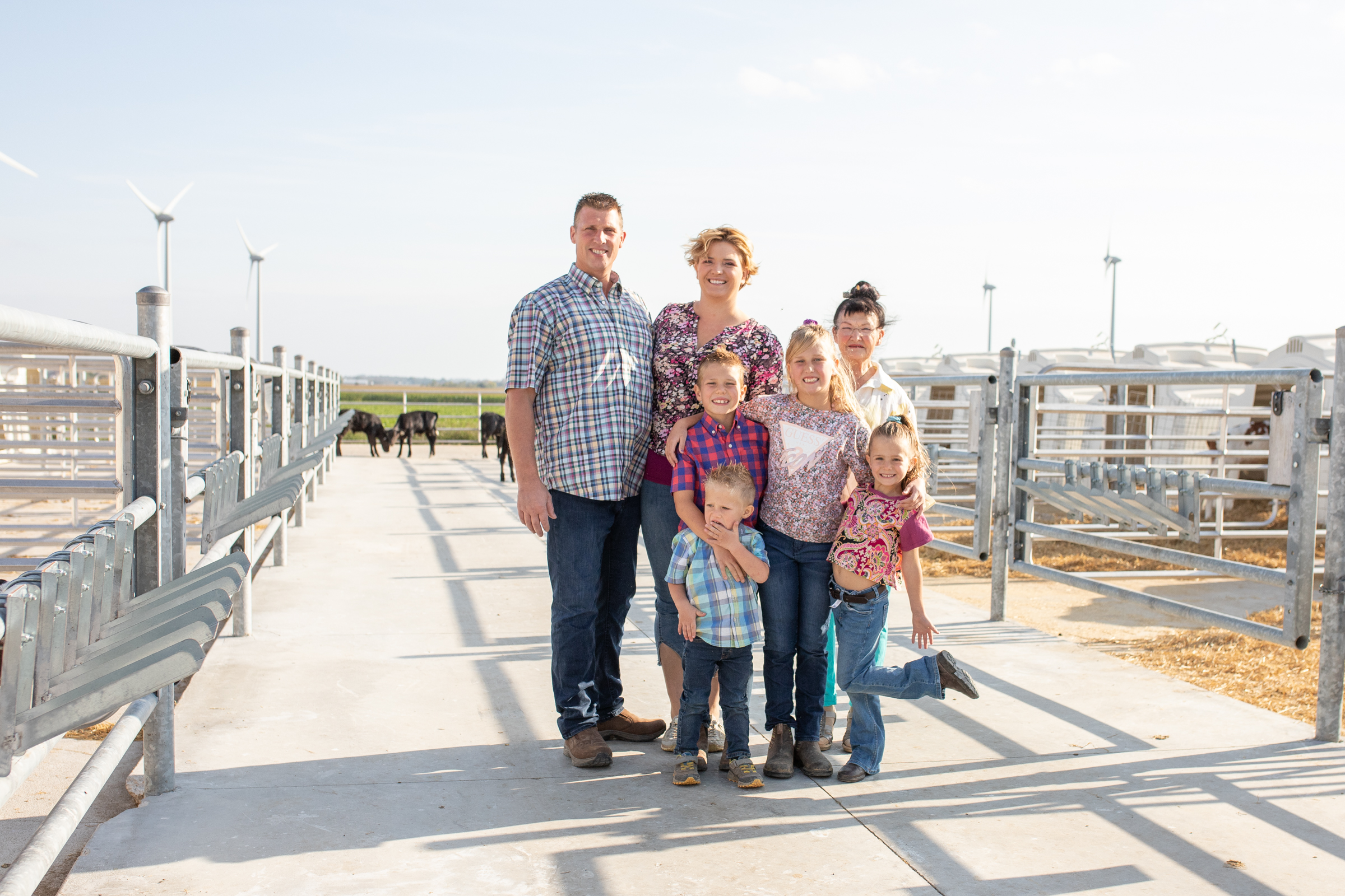 The Rosegaar family on their farm