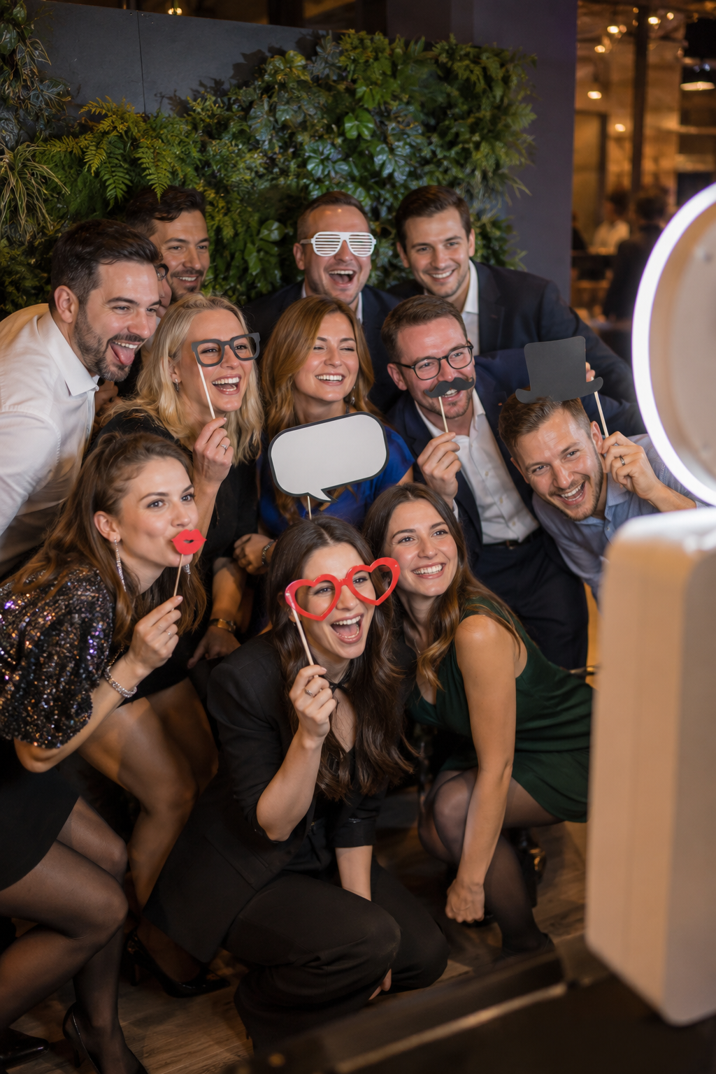 Kollégák közös fotója a SelfieBoxnál
