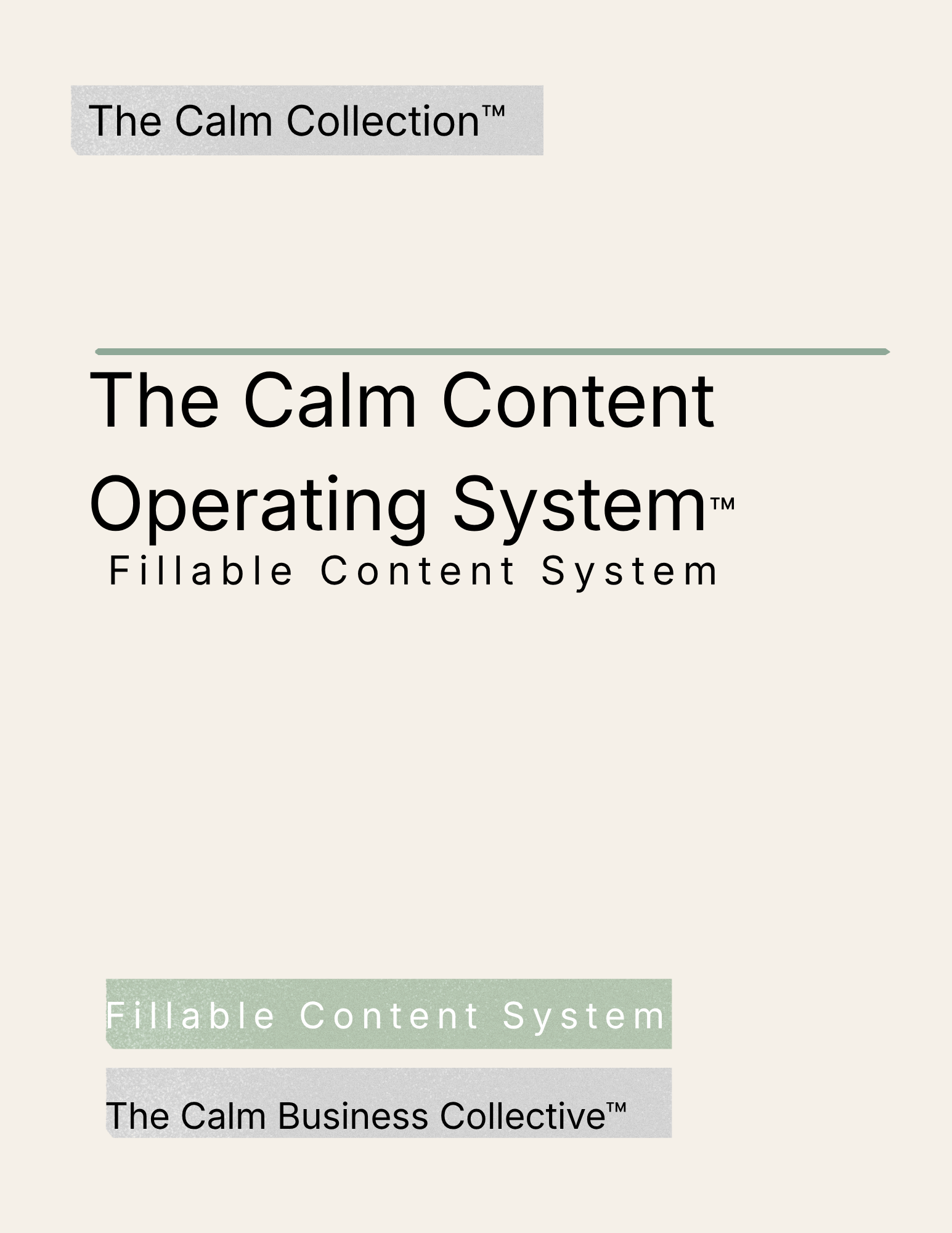 Calm Content System™ Workbook