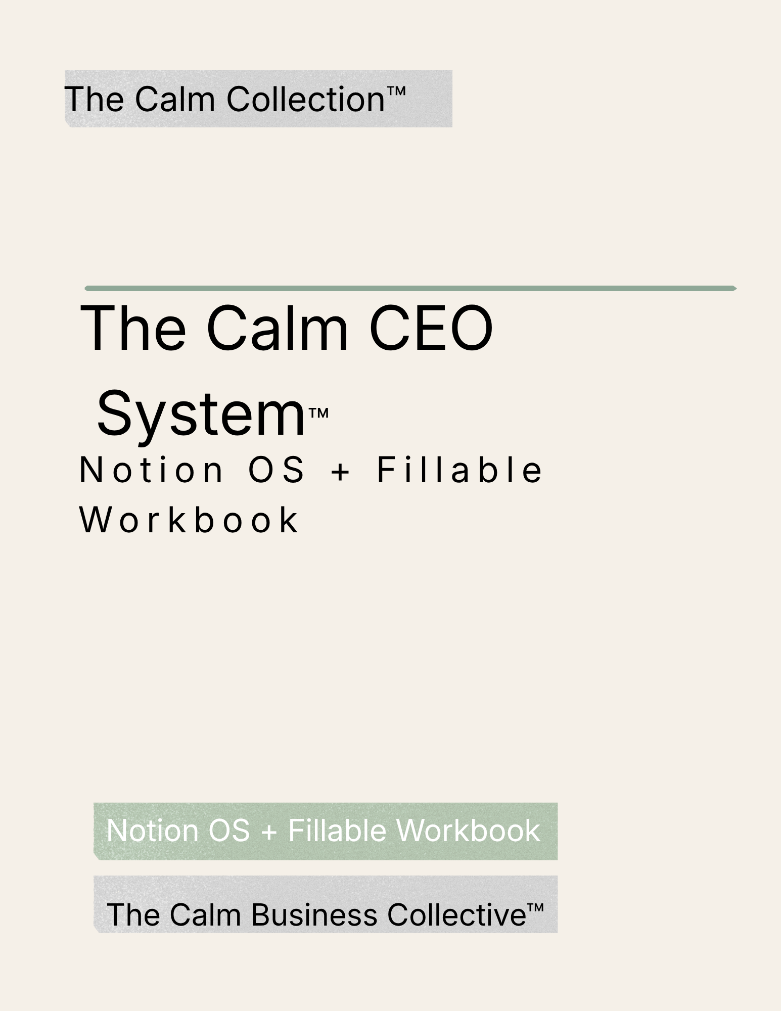 The Calm CEO System™ — Fillable Workbook