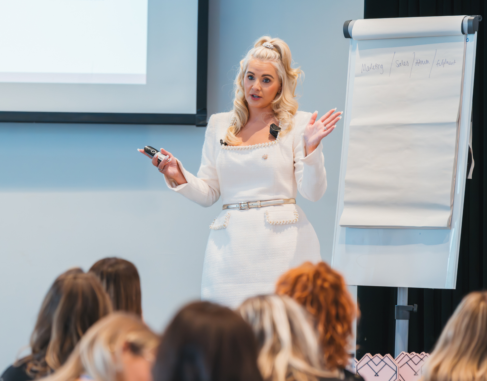 Jessica Crane delivering a keynote speech