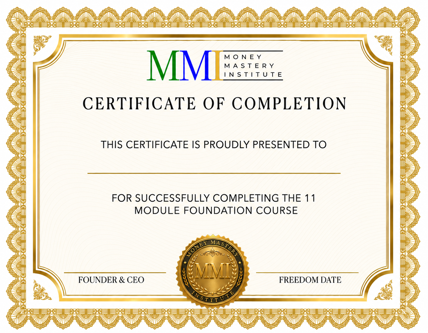 Certificate of Completion