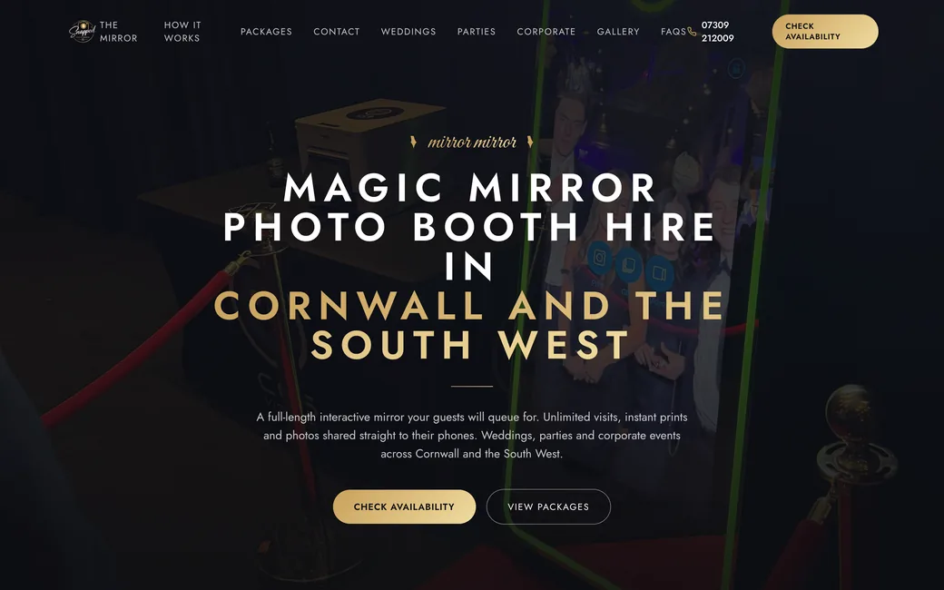 Snapped Mirror website