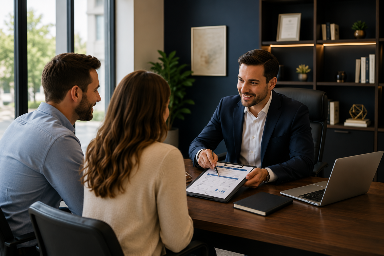 Loan officer reviewing mortgage applications