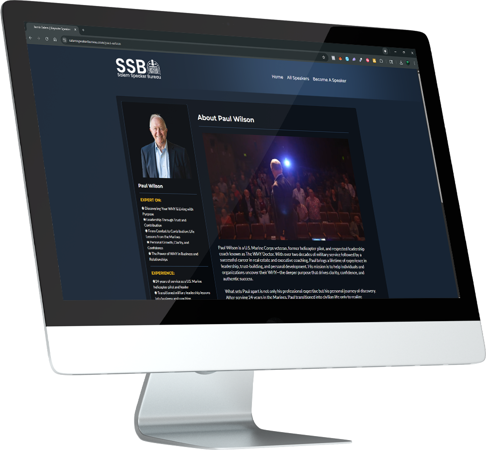 Salem Speaker Bureau - Mockup Custom Speaking Page
