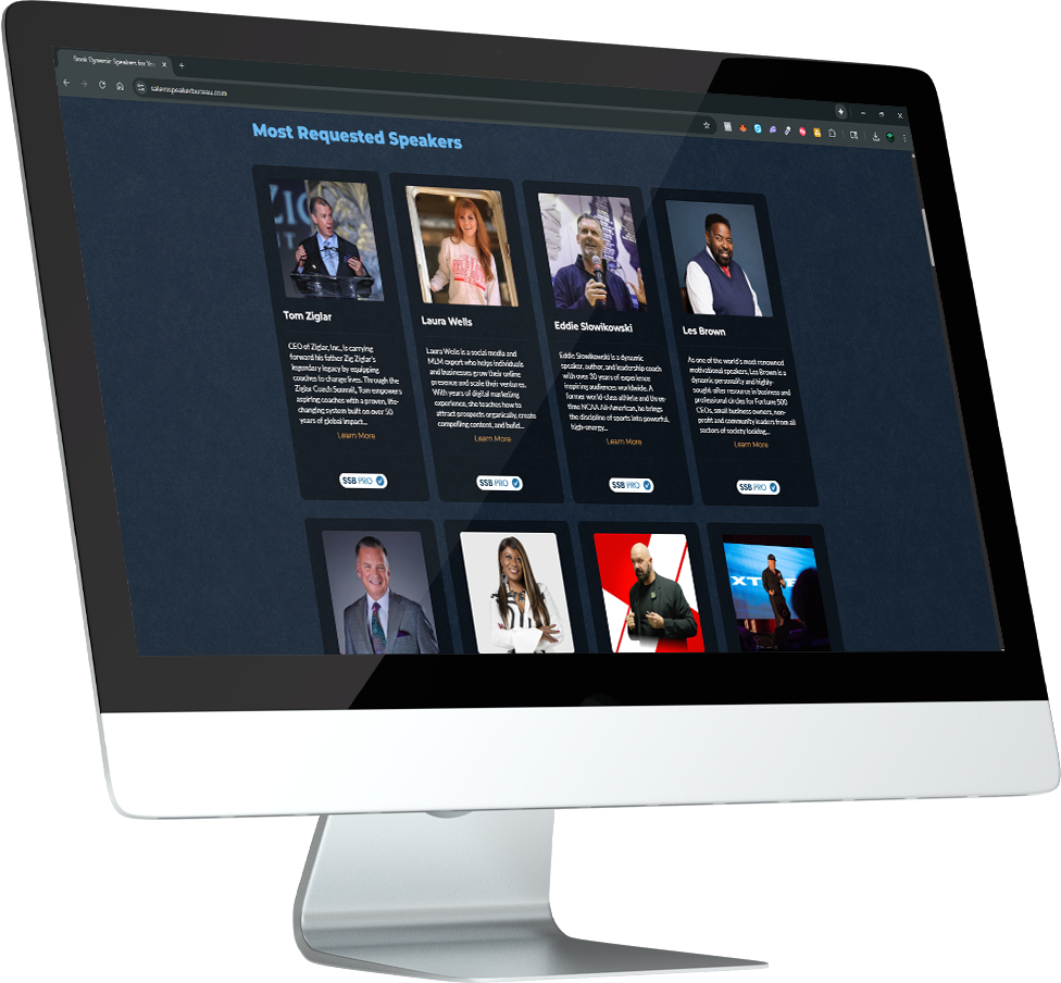 Salem Speaker Bureau - Mockup On Site Feature