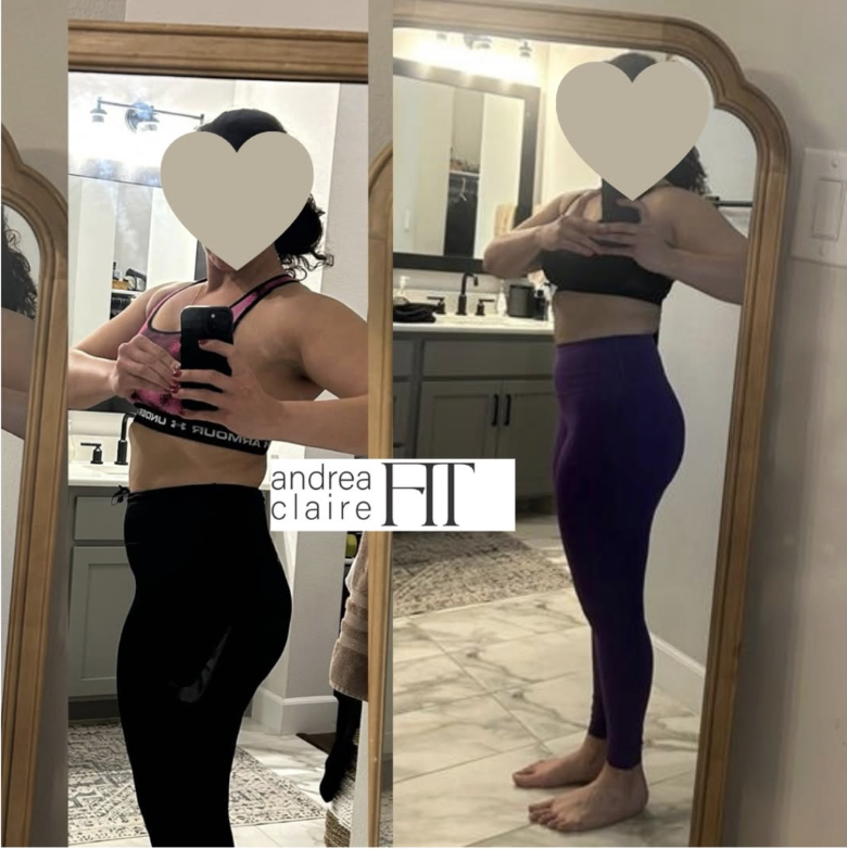 ACFit client before and after — lost inches, gained muscle in 2 months