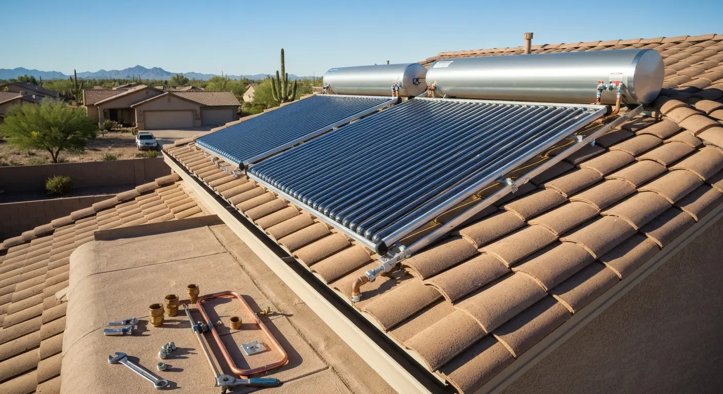 Solar water heater installation
