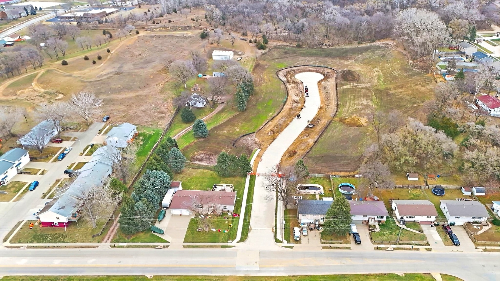 Aerial view of Hinrich Court in Sioux City, IA