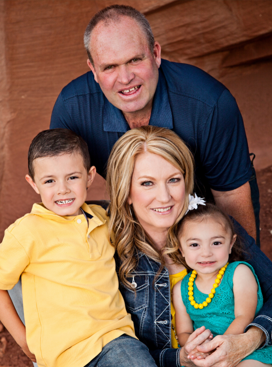 Becky Graff and her husband with grandchildren