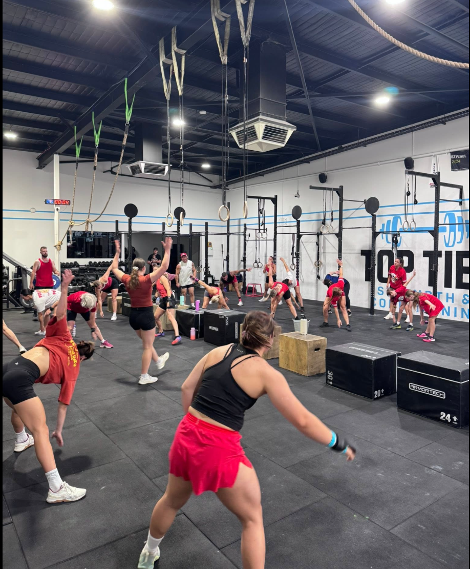 Group class on the gym floor