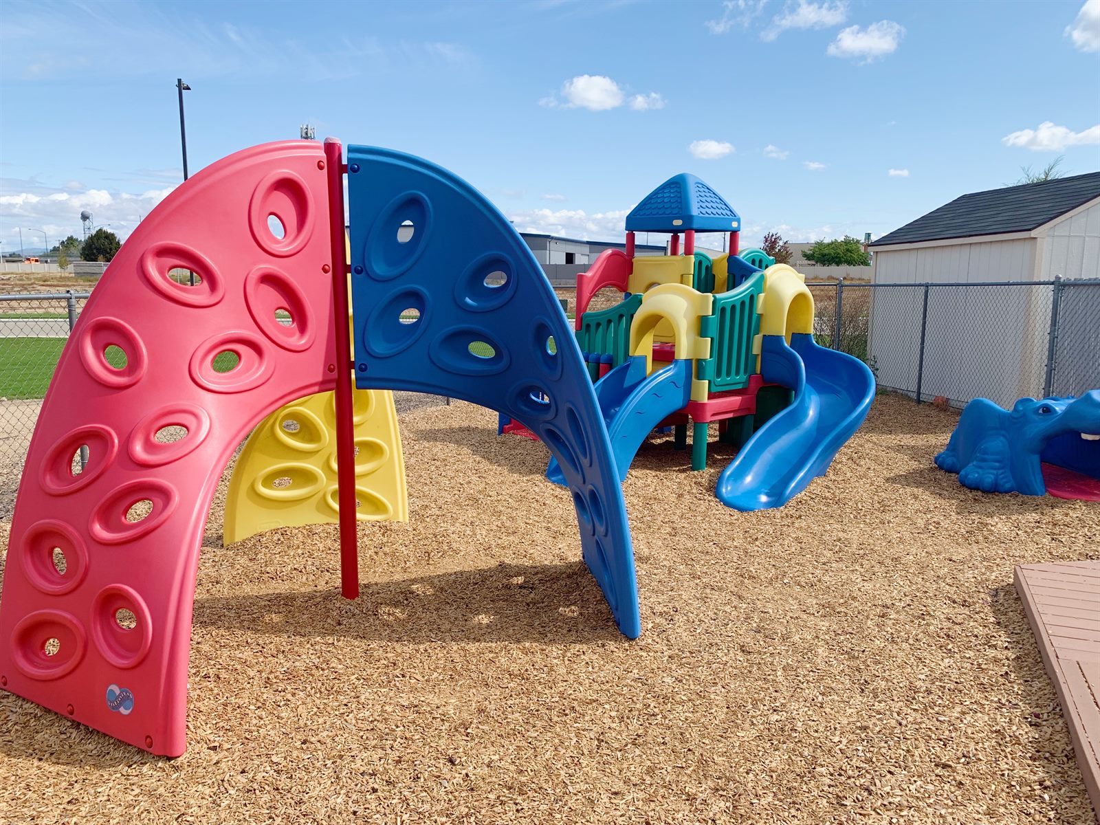 Children playing on the outdoor playground