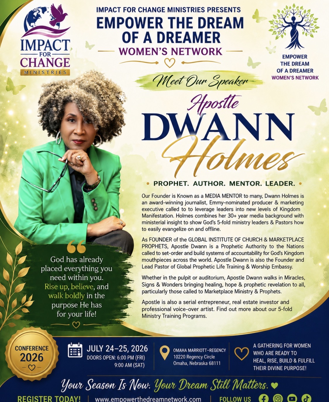 SPEAKER. - APOSTLE DWANN HOLMES - OMAHA NEBRASKA SPEAKER. - APOSTLE DWANN HOLMES - OMAHA NEBRASKA