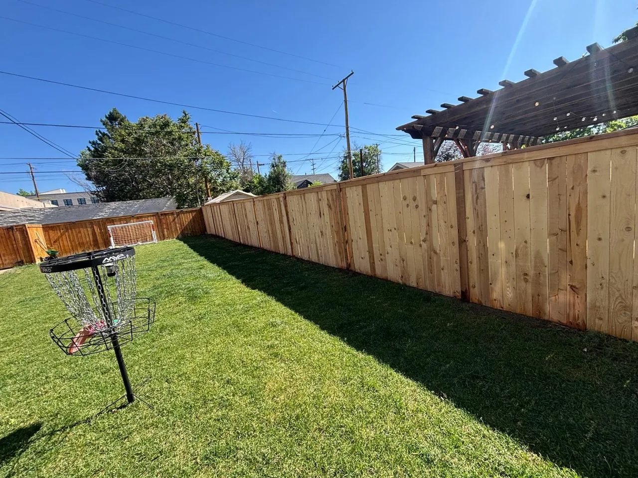 Residential deck construction in progress