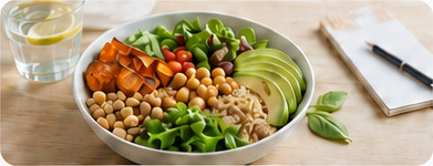 Colorful healthy meal with fresh vegetables