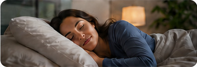 Woman sleeping peacefully in bed