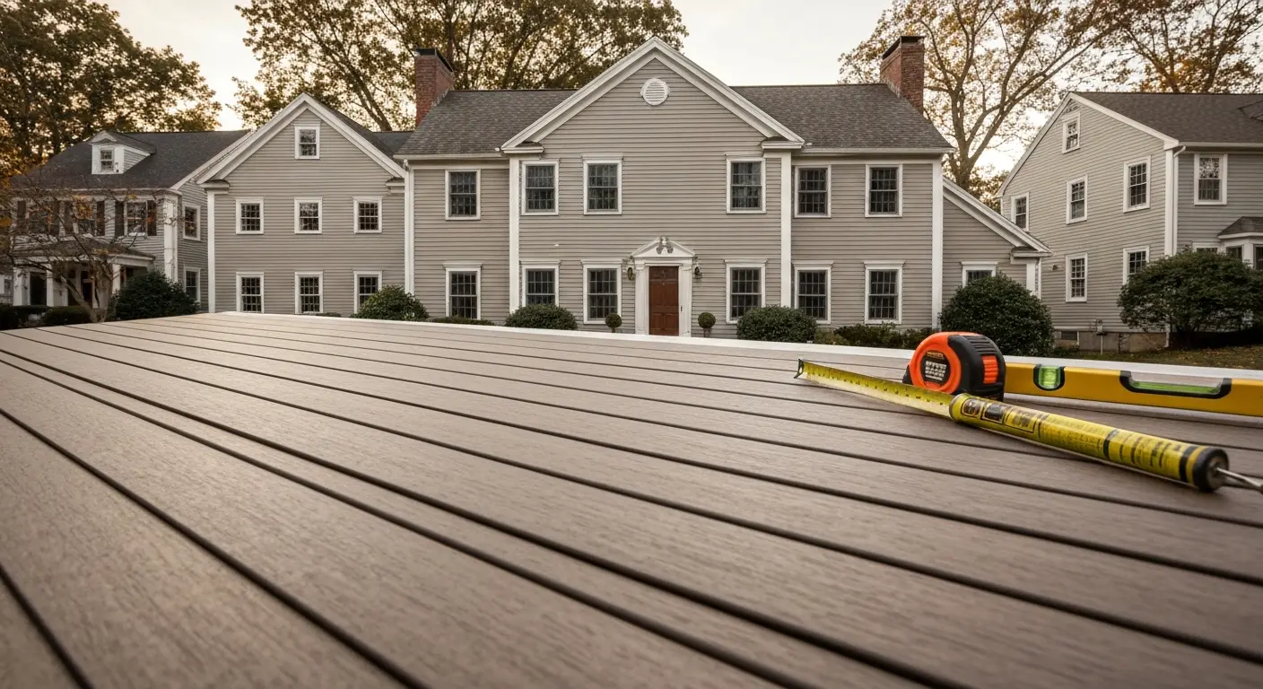 Composite siding on Farmington colonial home