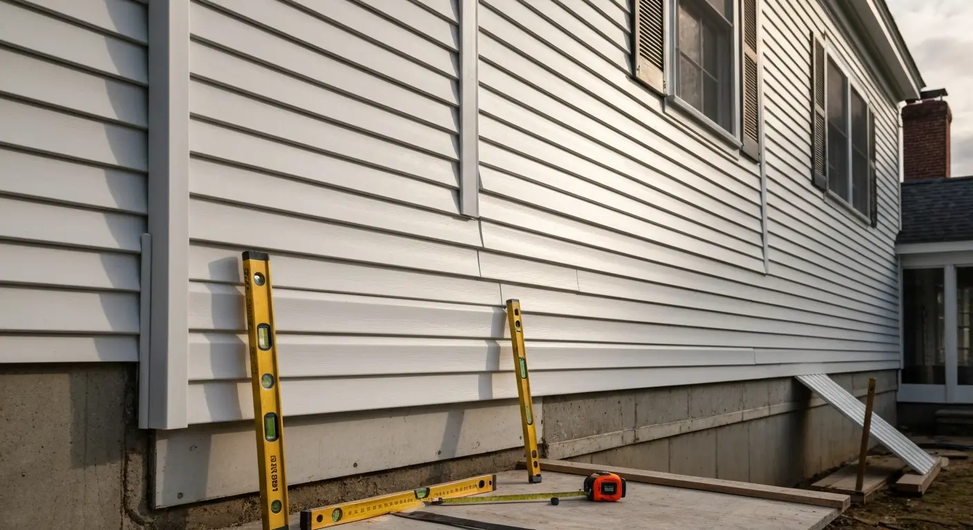 Vinyl siding installation project