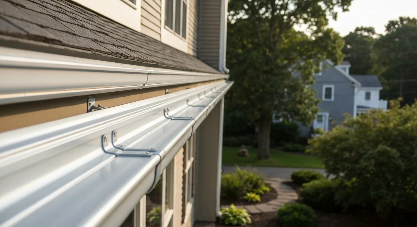Gutter installation on residential home