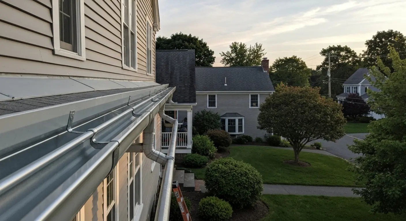 Old gutters replaced with new installation