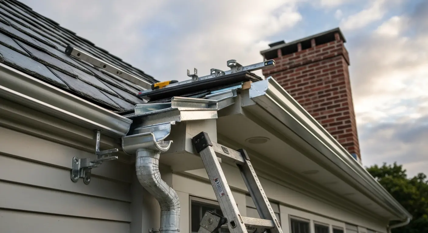 New gutter installation on Farmington home