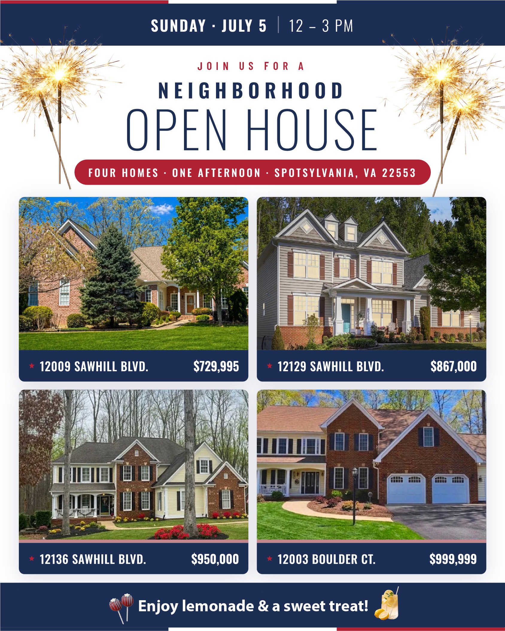 Sawhill Showcase Four Home Open House Flyer