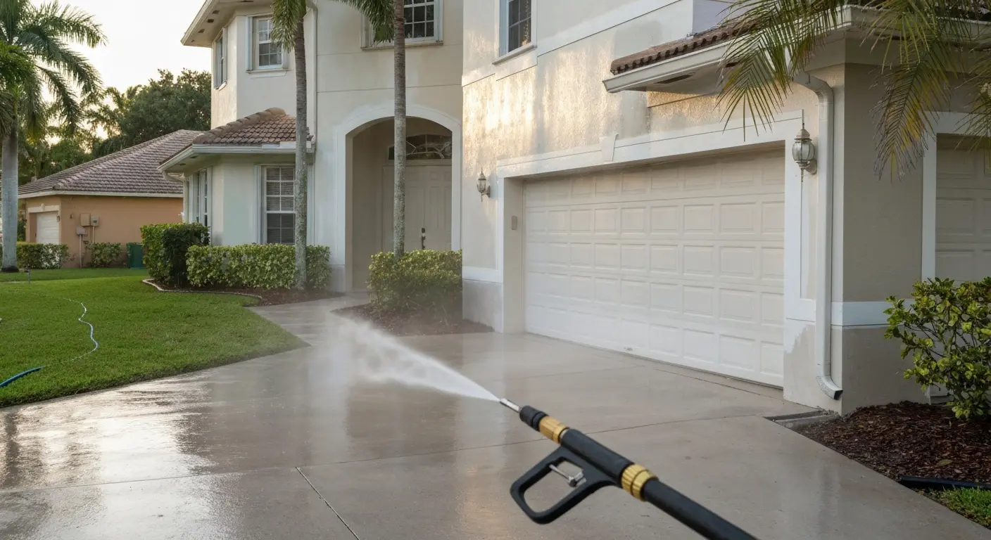 House exterior pressure washing
