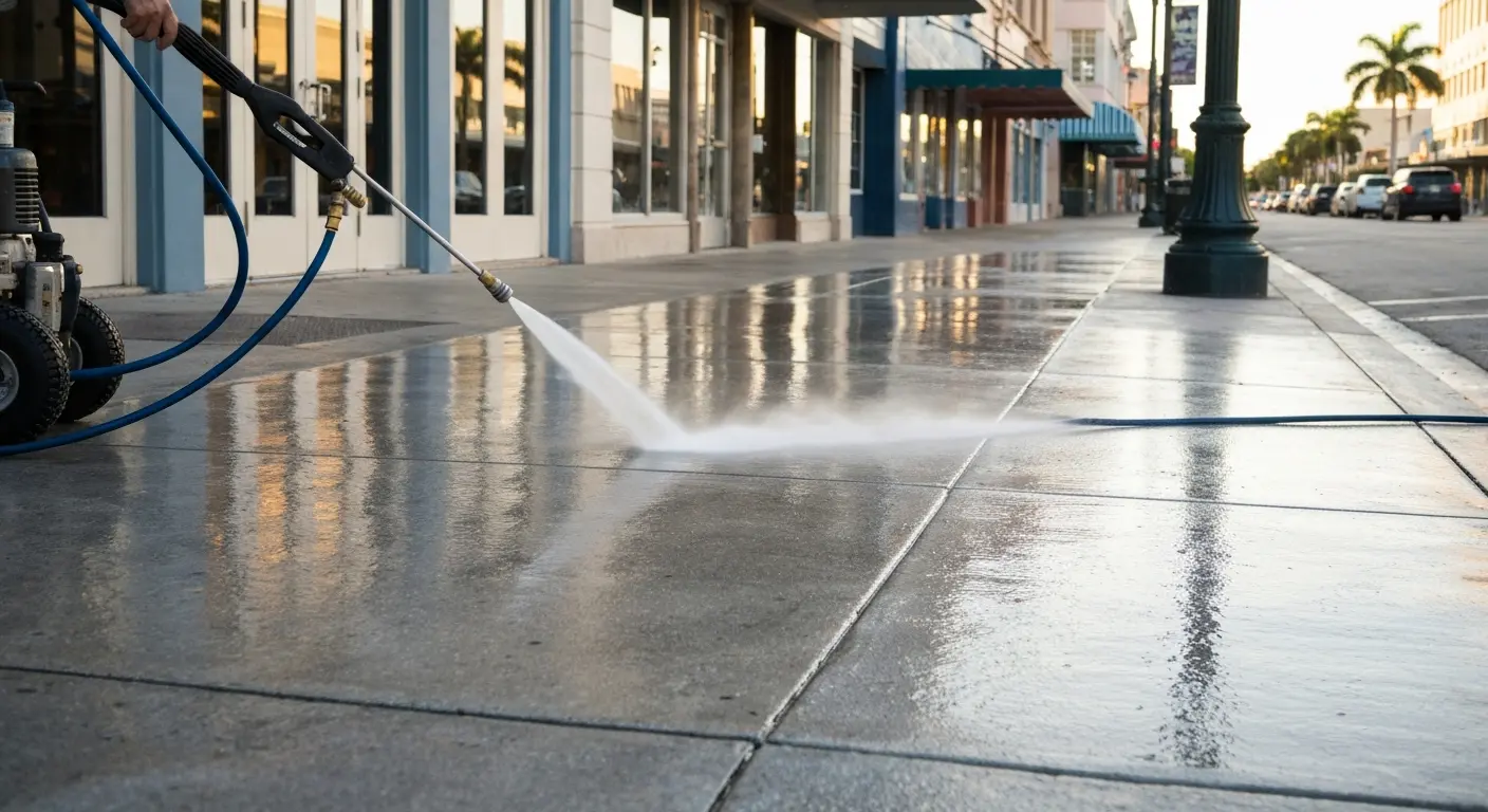 Sidewalk pressure washing service