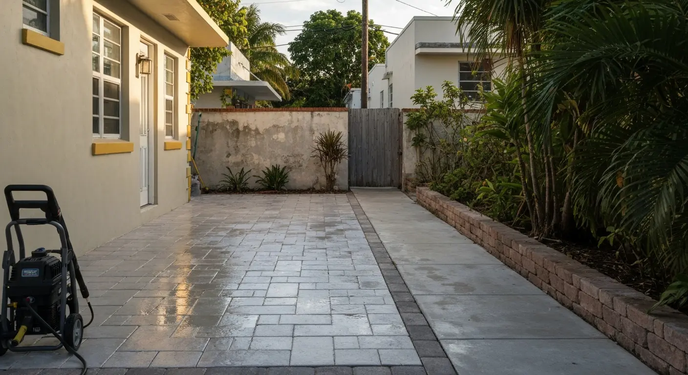 Patio and sidewalk cleaning