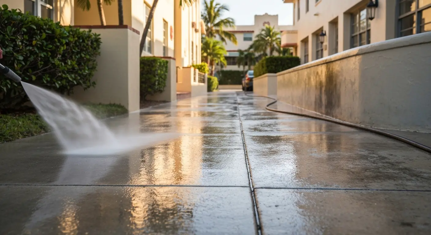 Sidewalk and pathway cleaning