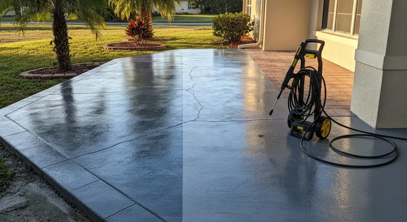 Patio and sidewalk cleaning