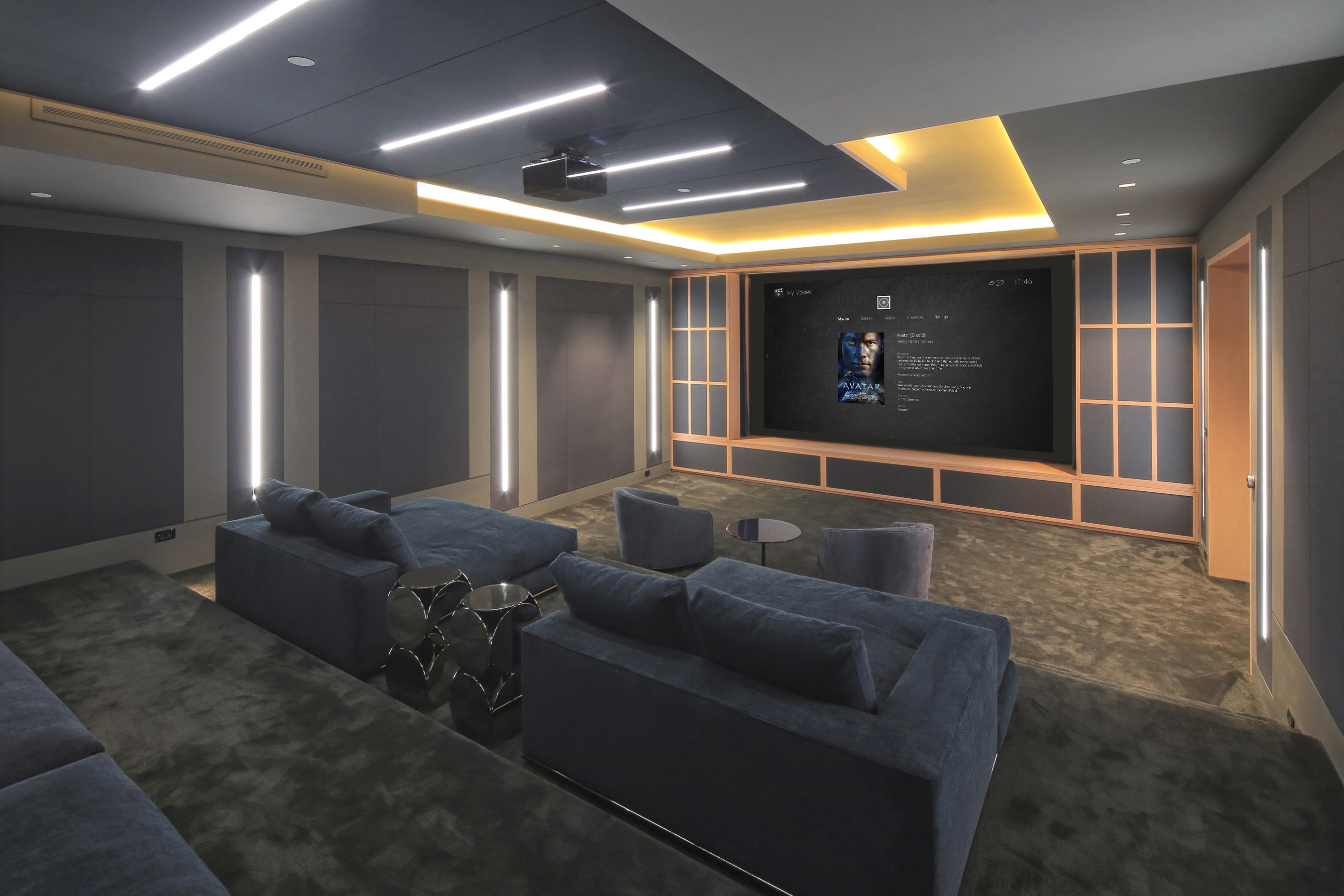Salle de cinéma privée home cinéma immersion totale conception sur mesure PACA Vestalia