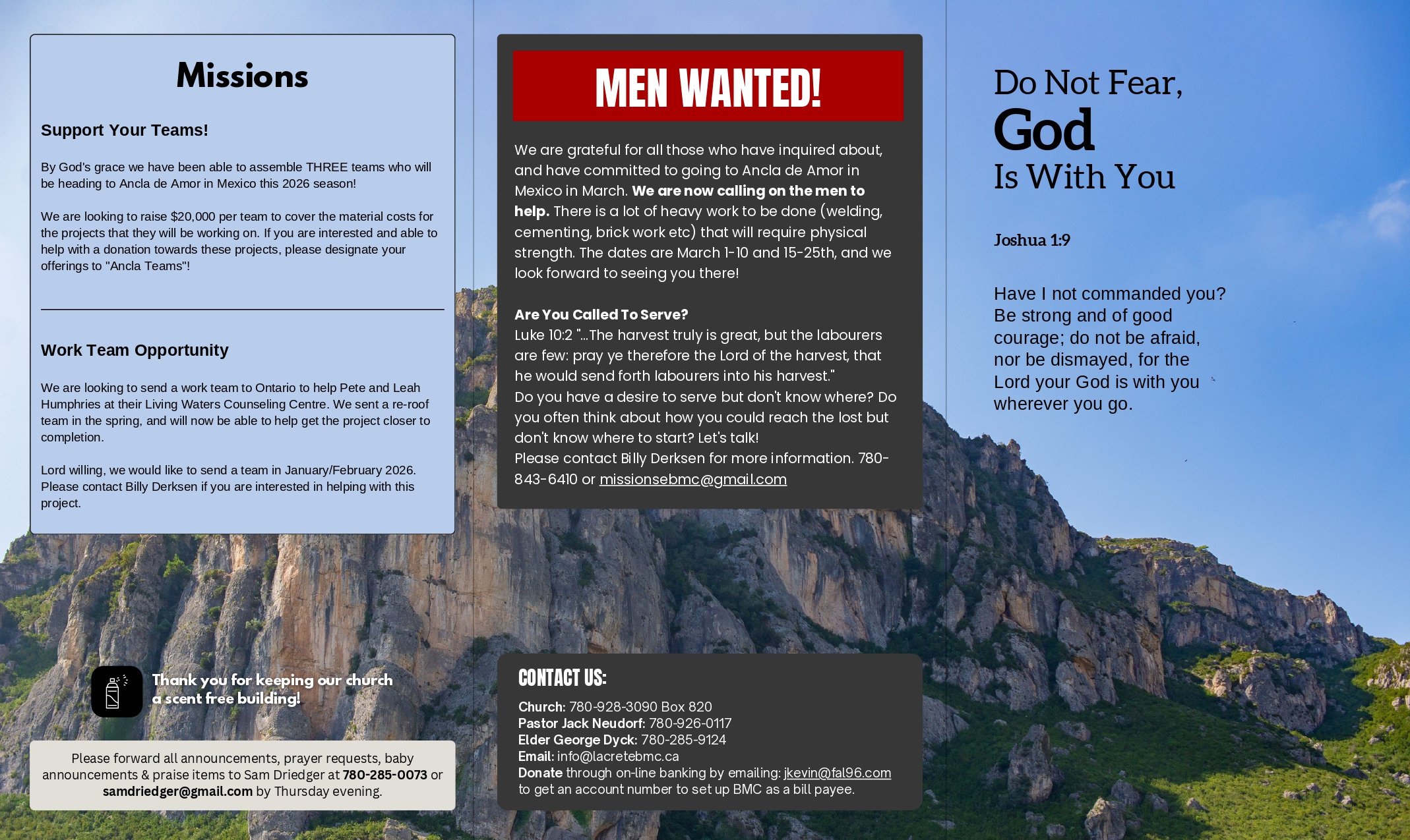 La Crete Bergthaler Mennonite Church Bulletin Page 2