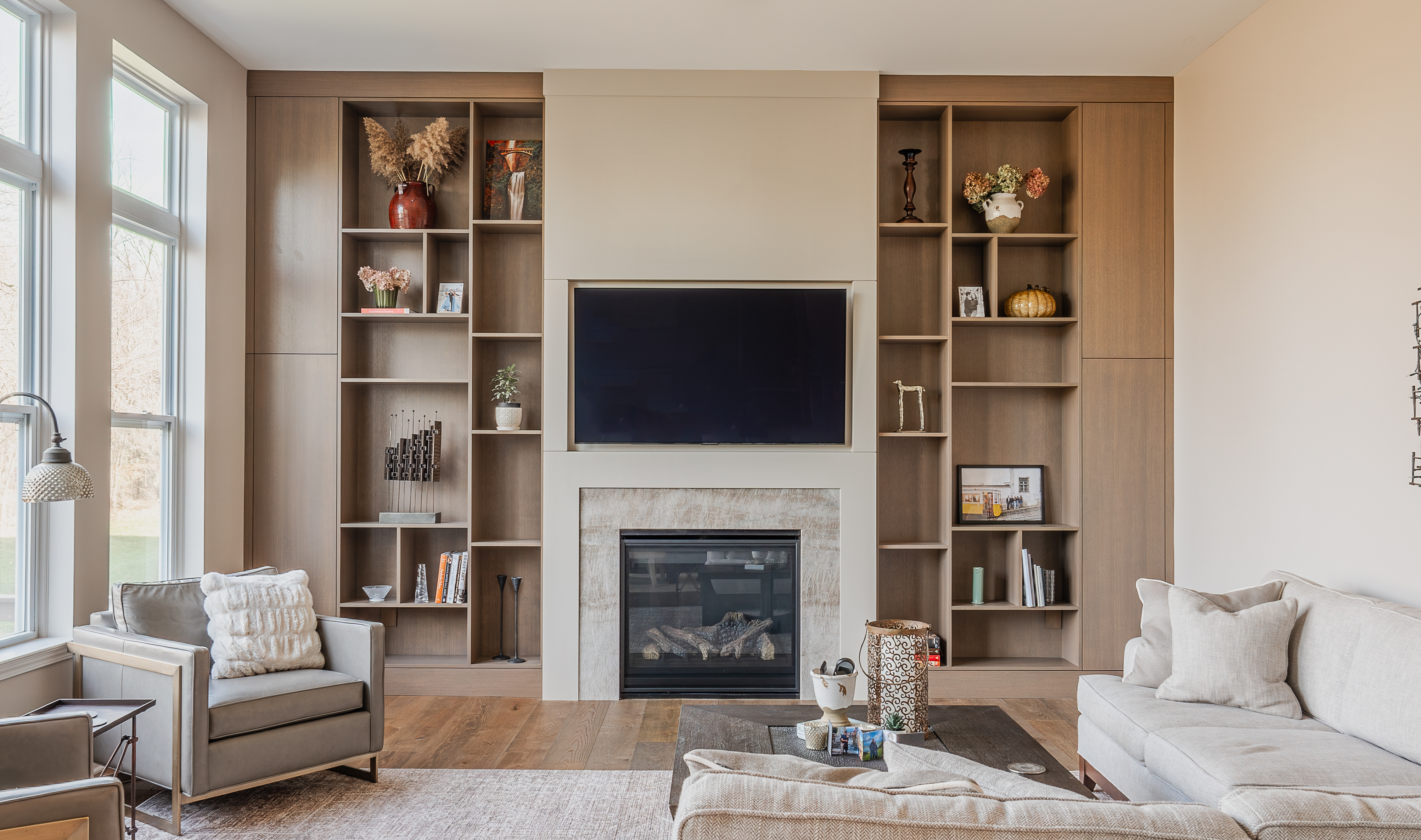 After: Custom Fireplace Surround