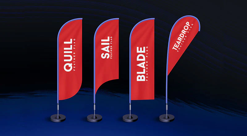 Feather flag shape options quill sail blade teardrop