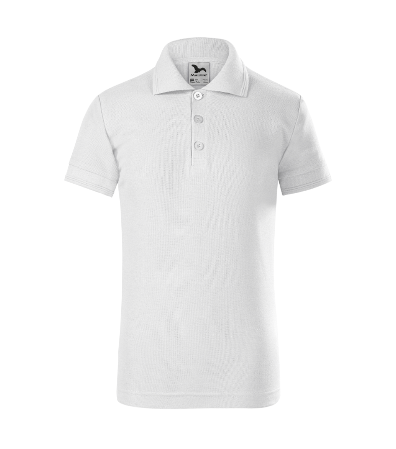 Tricou polo alb cu logo