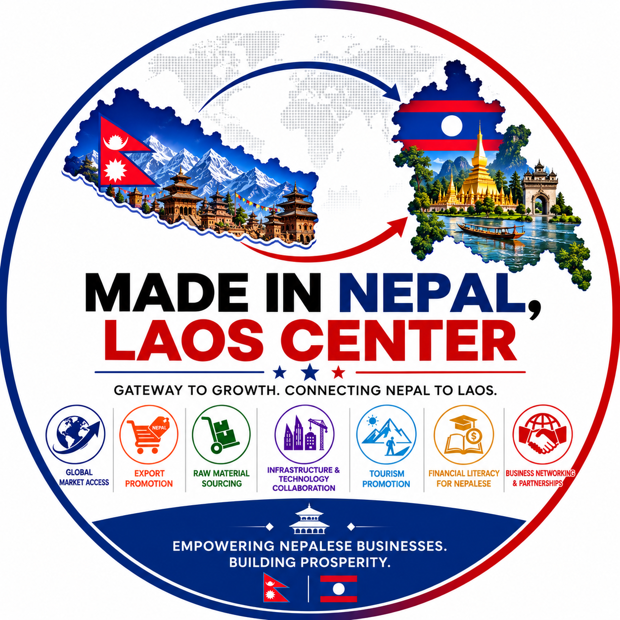 Made in Nepal, Laos Center logo