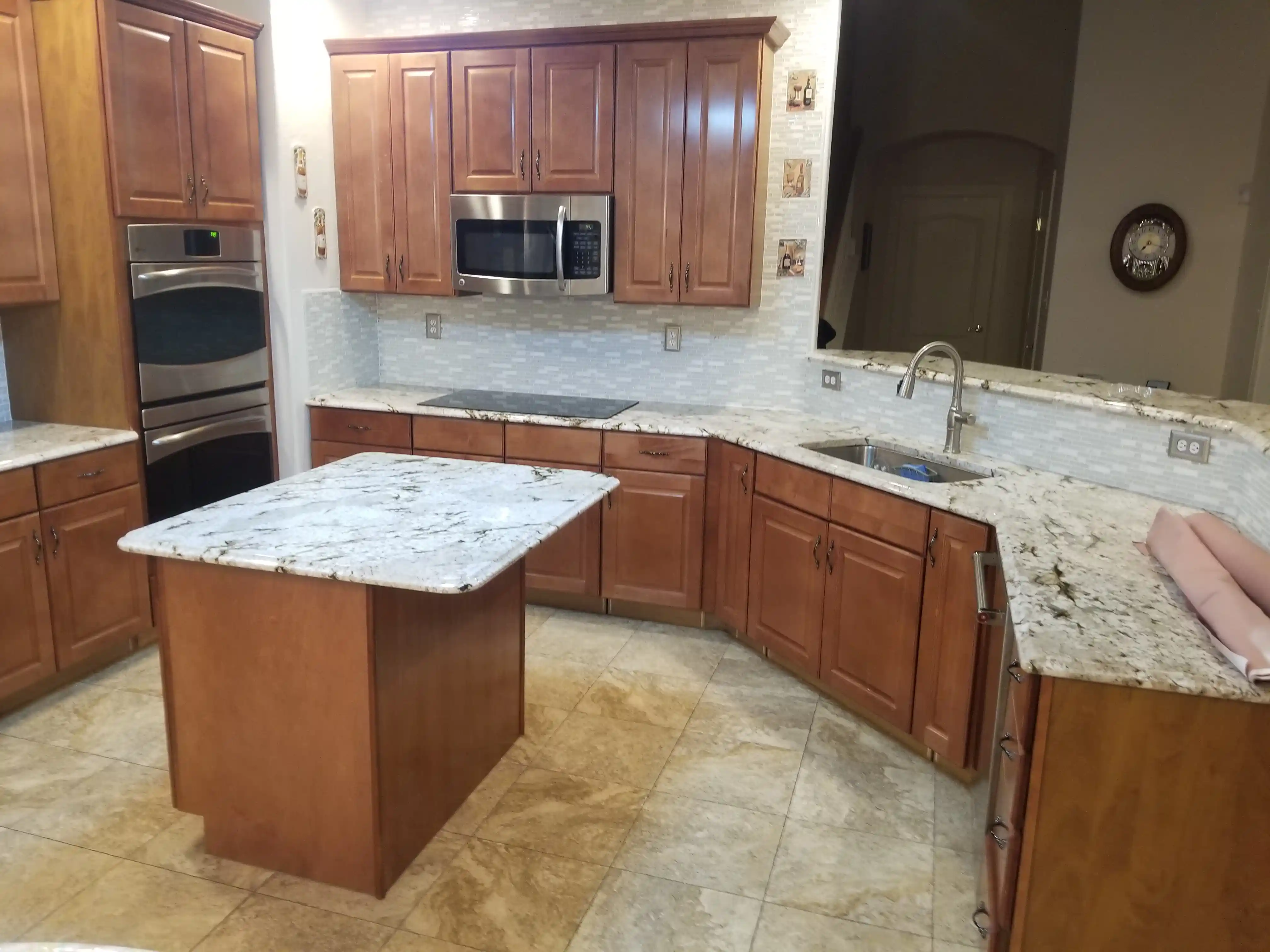 Cabinet refinishing project before
