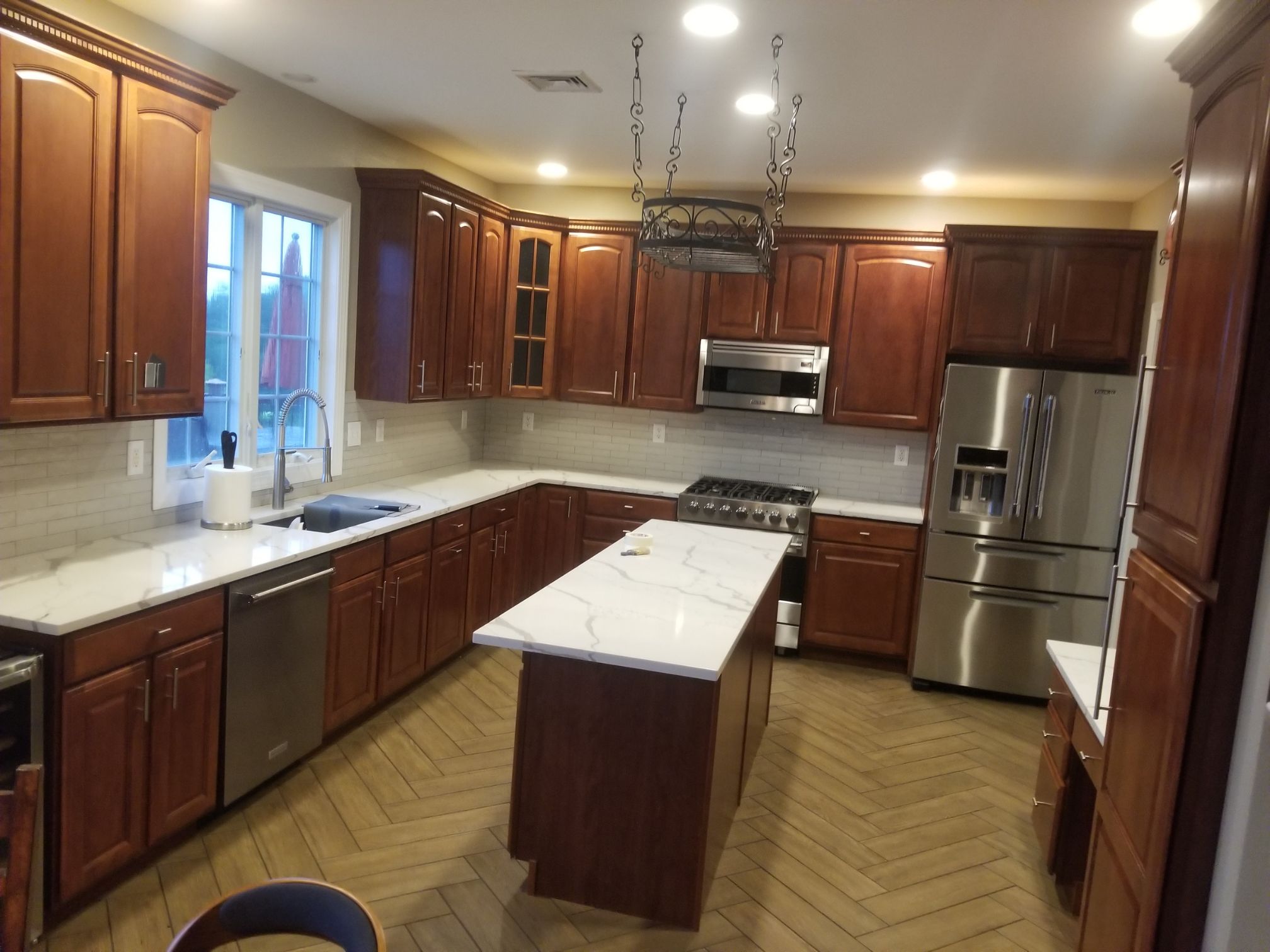 Cabinet refinishing project before