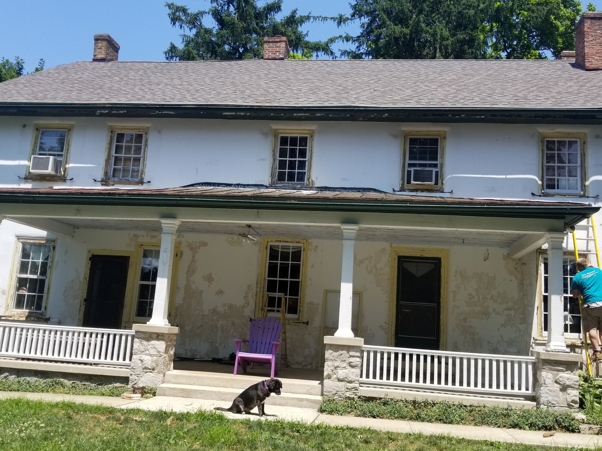 Home exterior paint project before
