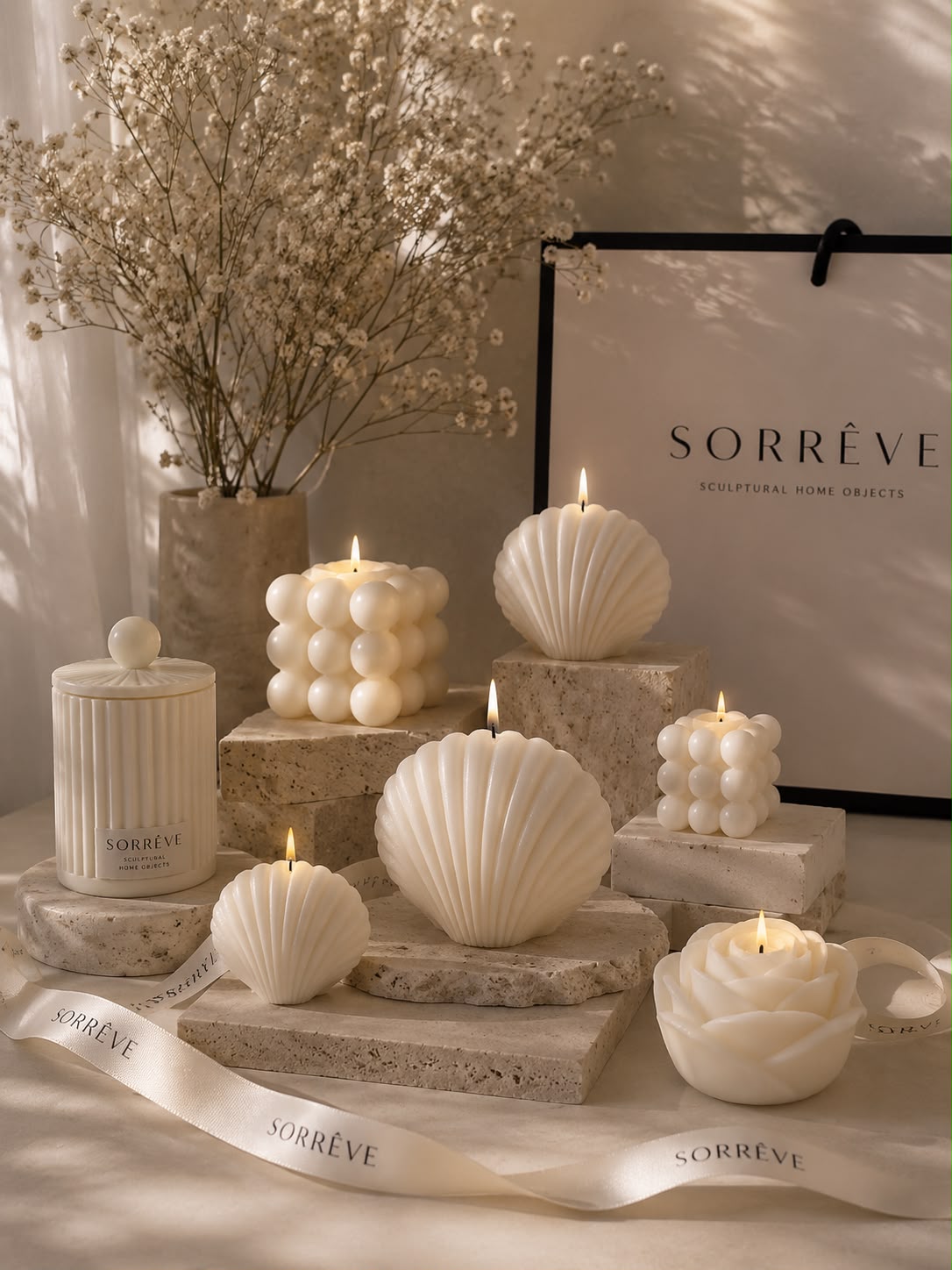 Hands sculpting candle wick art